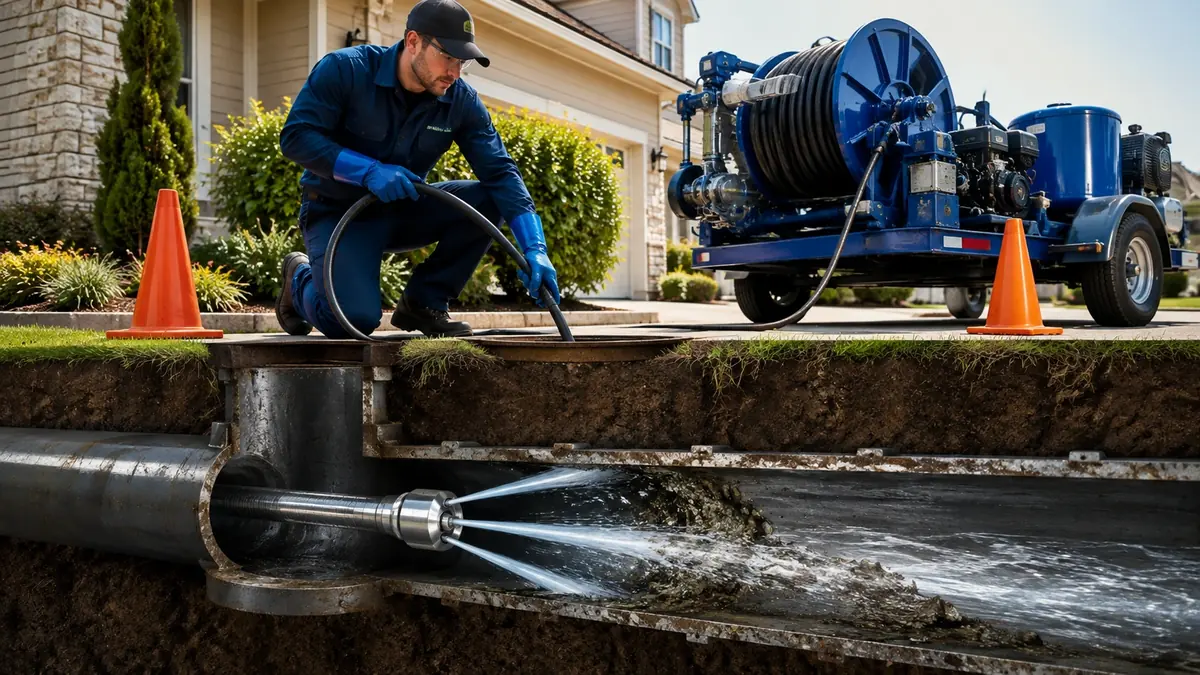 Main Sewer Line Hydro Jet Cleaning in Inverness